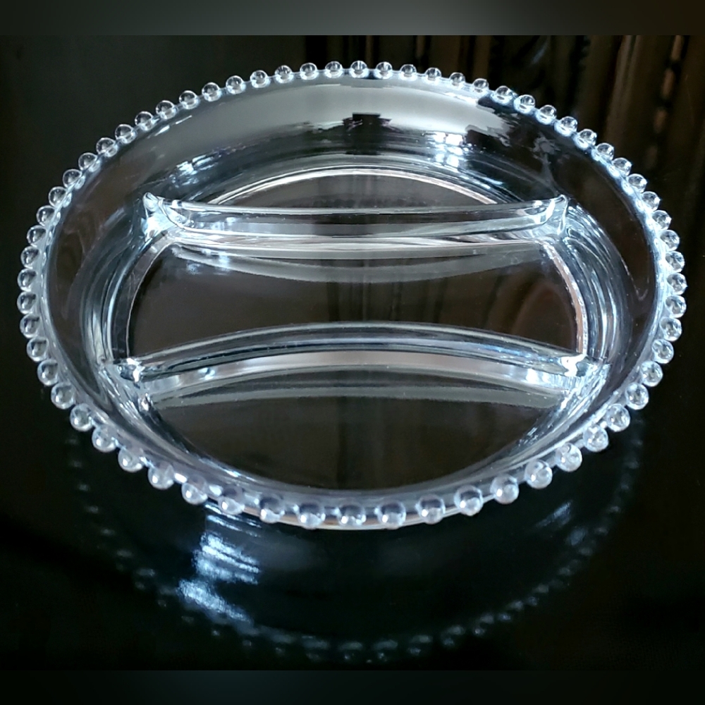 Vntg 10" Candlewick Clear 3 Part Serving Dish by Imperial Glass-Ohio EUC